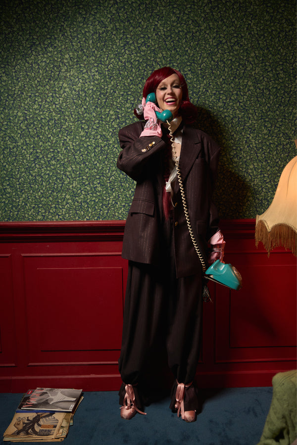 Wide Pinstripe Suit Pants "Iconic"