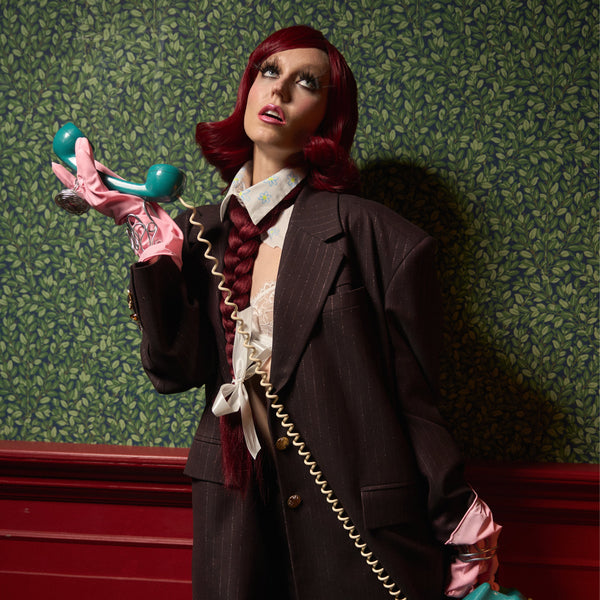 Transformable Oversized Brown Pinstripe Blazer "Iconic"