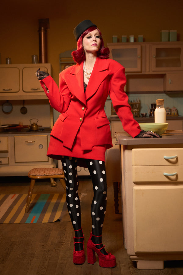 Red High-Waist Mini Skirt “Flame”