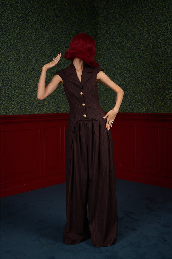 Wide Pinstripe Suit Pants "Iconic"