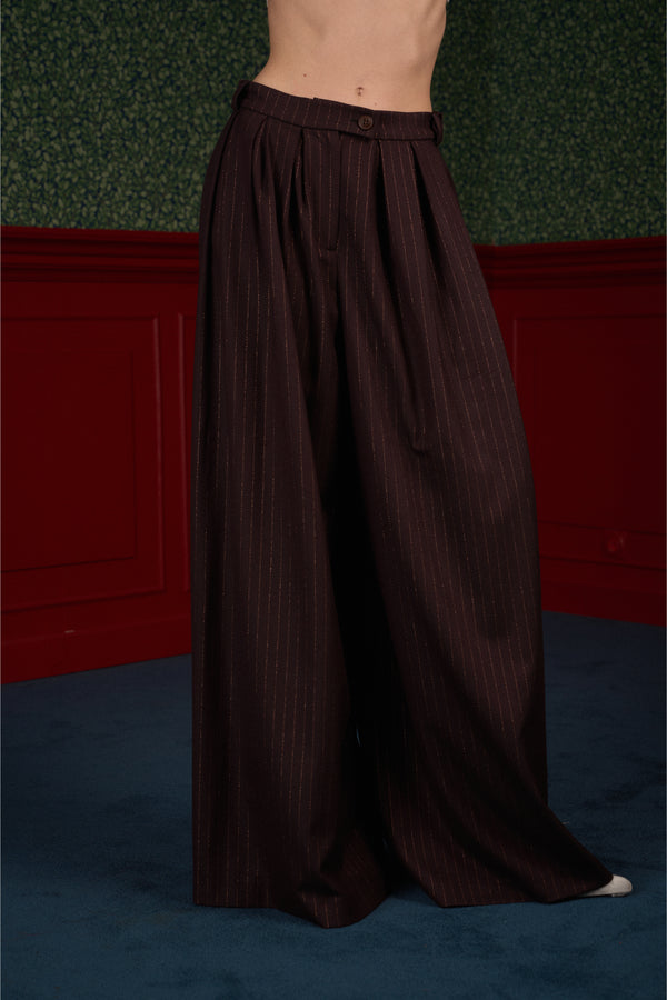 Wide Pinstripe Suit Pants "Iconic"