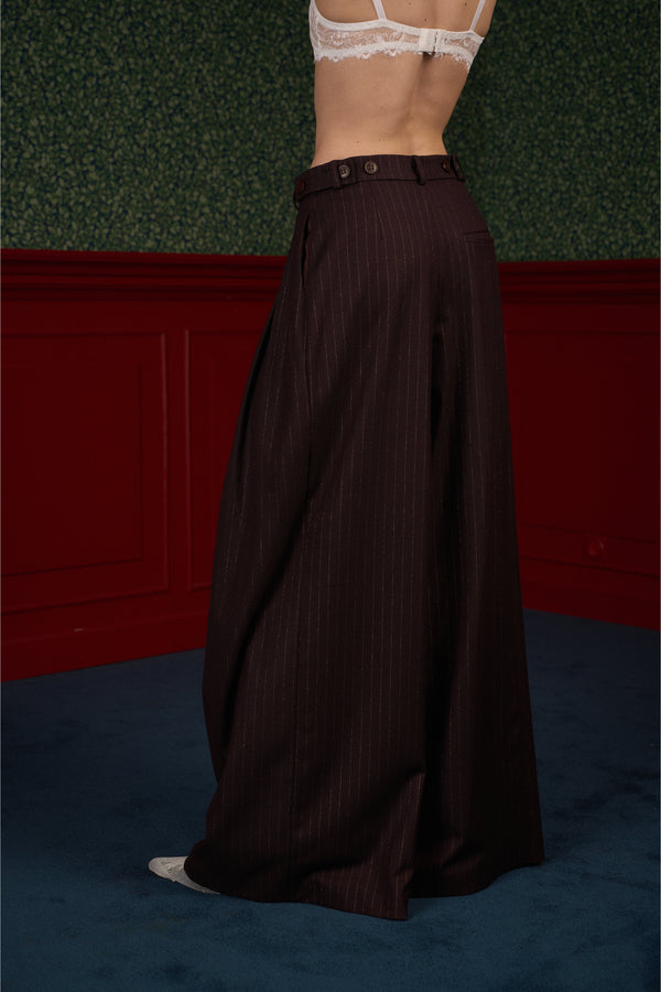 Wide Pinstripe Suit Pants "Iconic"
