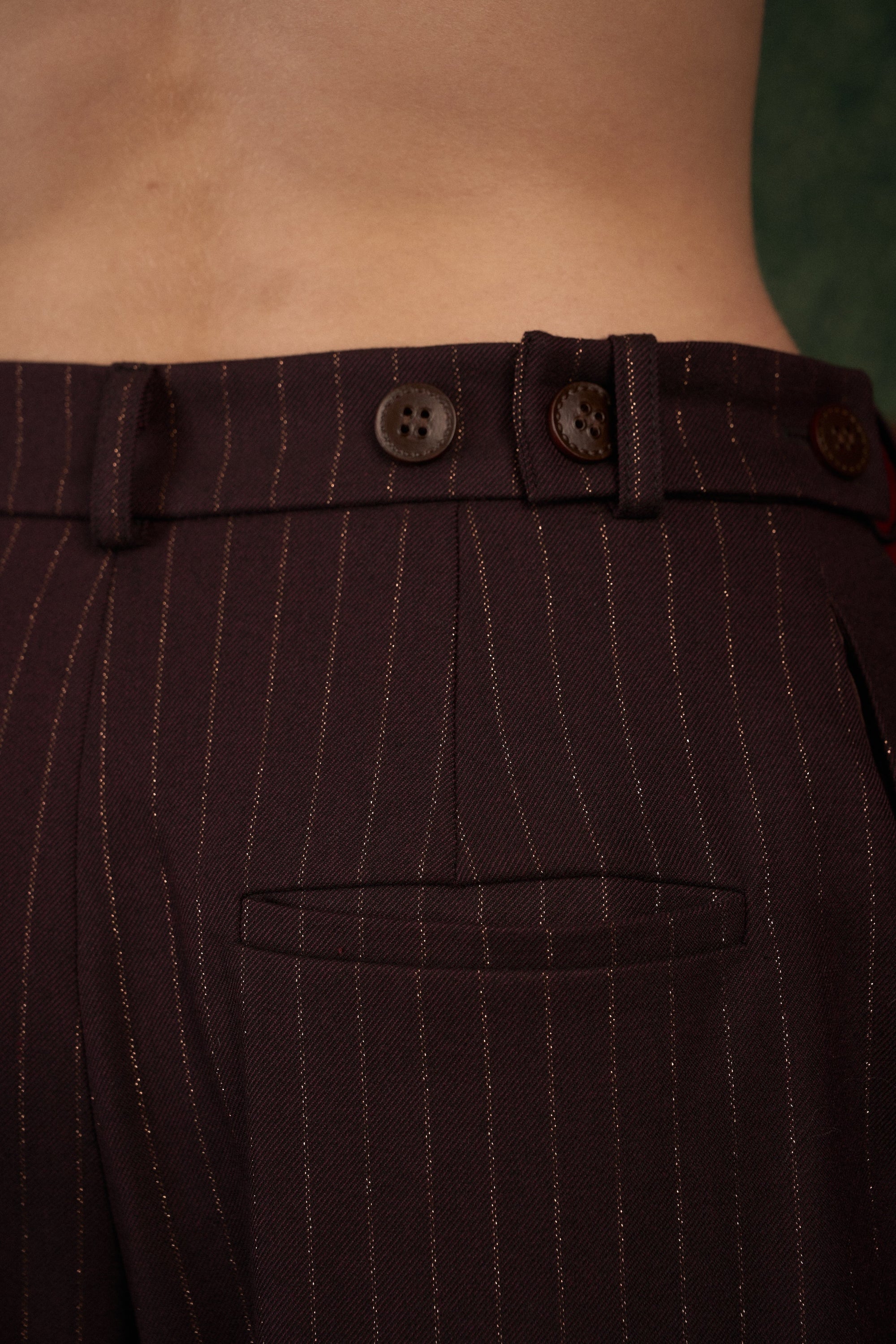 Pinstripe Wide-Leg Suit Pants “Iconic”