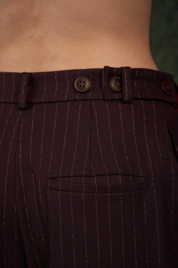 Pinstripe Wide-Leg Suit Pants “Iconic”