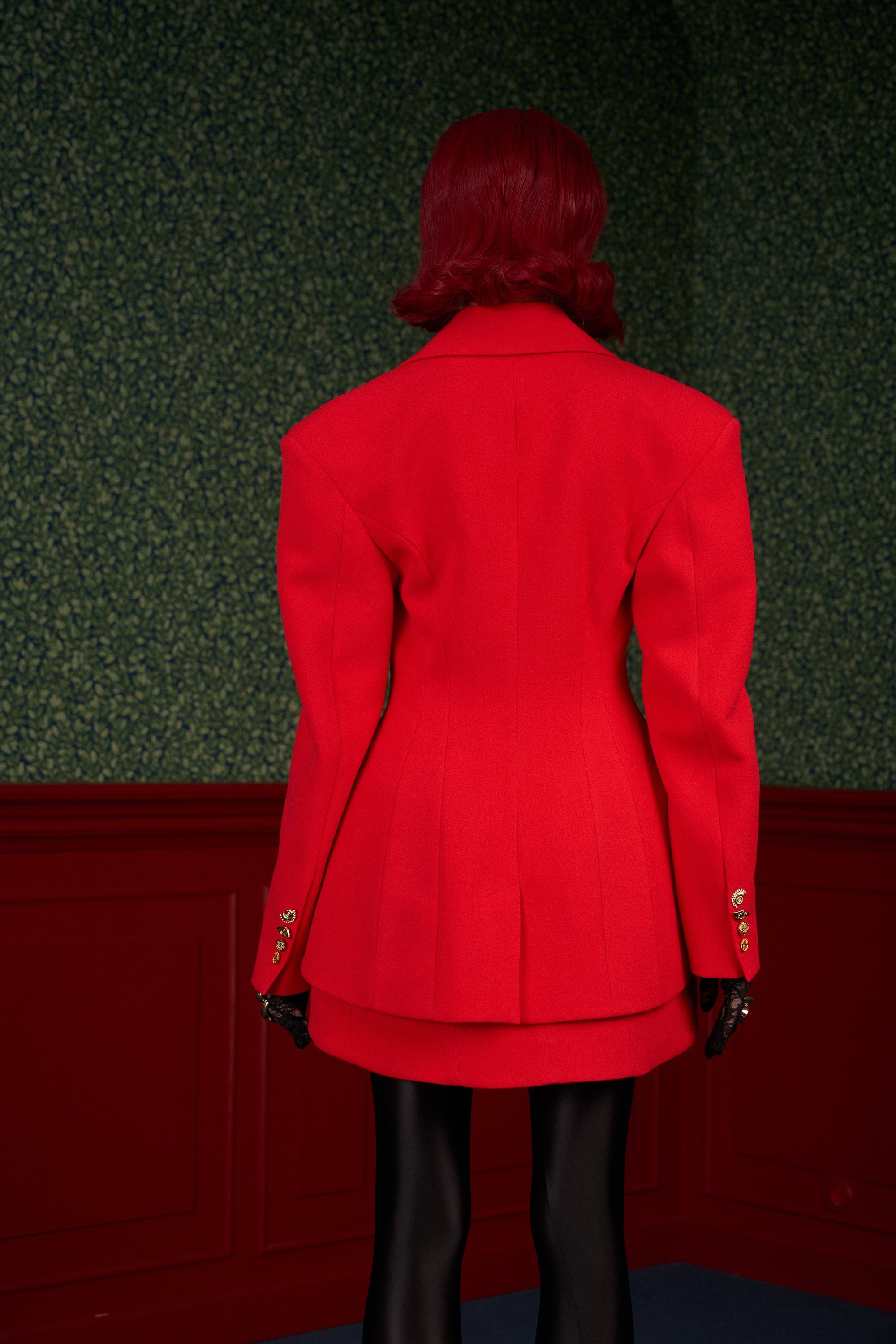 Red High-Waist Mini Skirt “Flame”