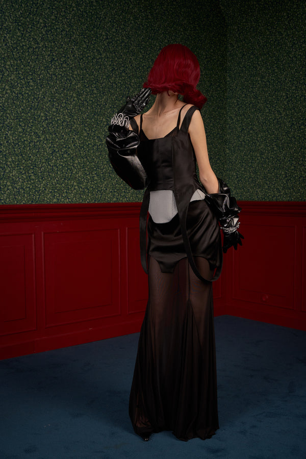 Satin Corset with Double Straps and a Bra-Top Effect “Siren”