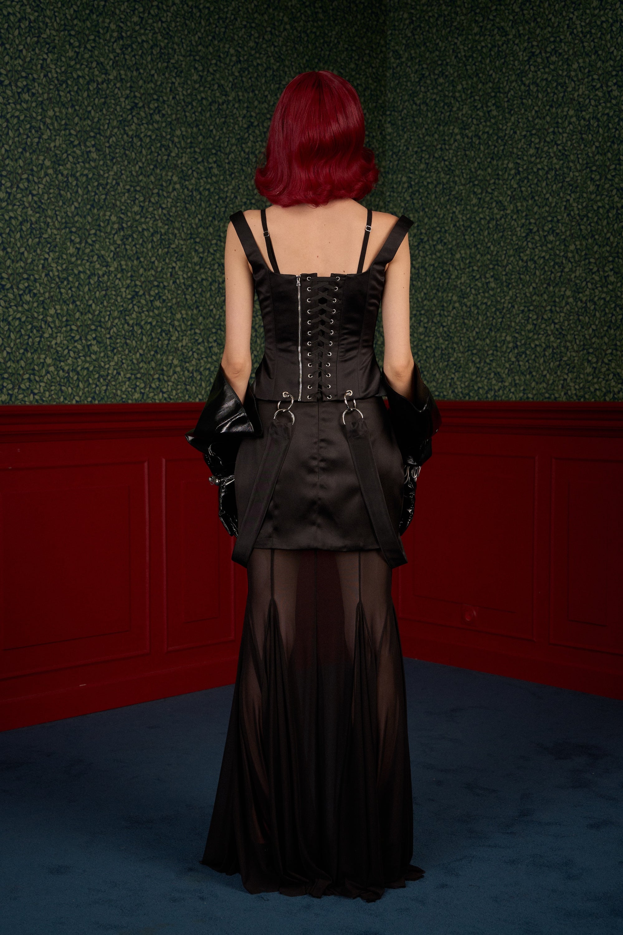 Satin Corset with Double Straps and a Bra-Top Effect “Siren”