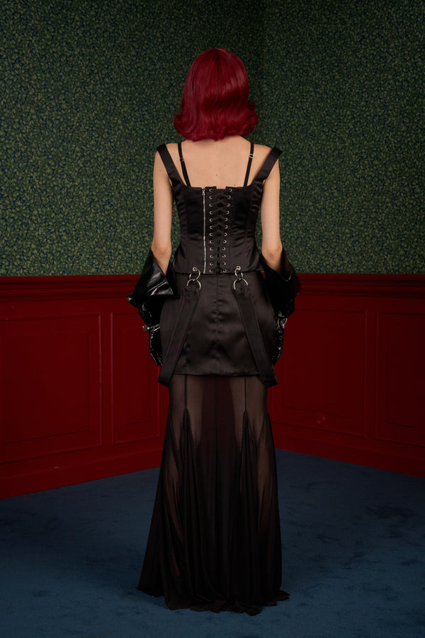 Satin Corset with Double Straps and a Bra-Top Effect “Siren”