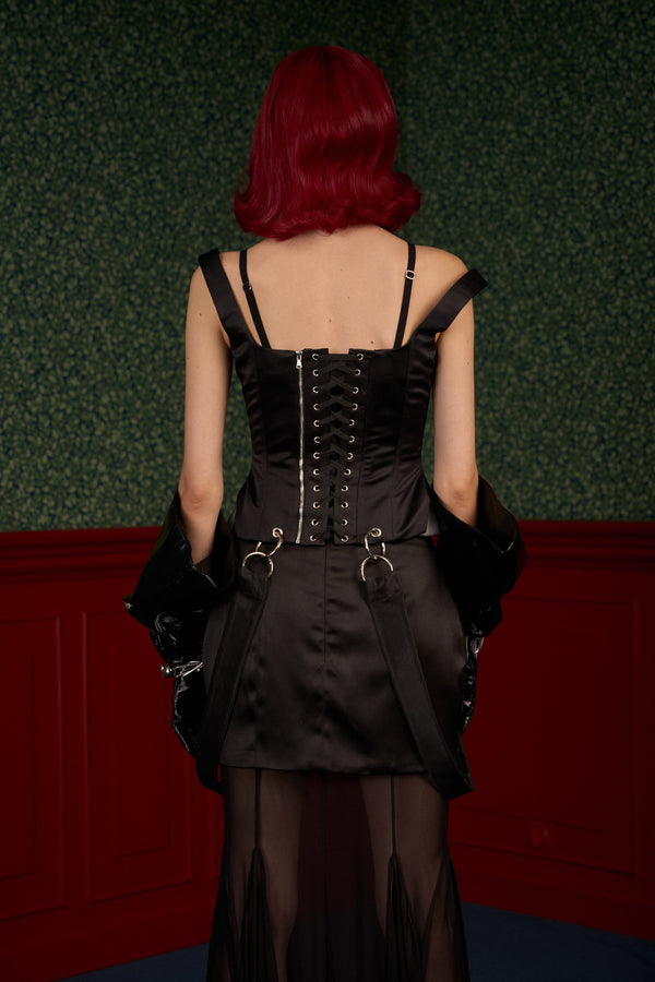 Satin Corset with Double Straps and a Bra-Top Effect “Siren”